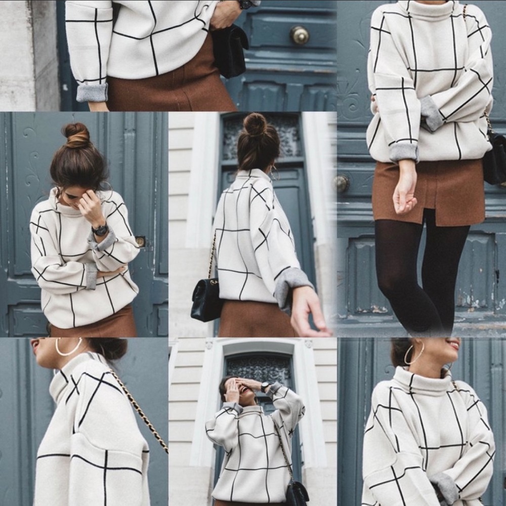 Grid Turtleneck Sweater - Picture 3 of 5